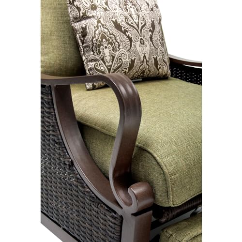 CAMBRIDGE Saratoga Hand-Woven Wicker Outdoor Reclining Chair Meadow Green