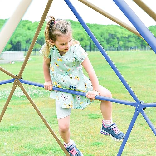 KOZYSPHERE Kids Climbing Dome with Canopy and Playmat Blue