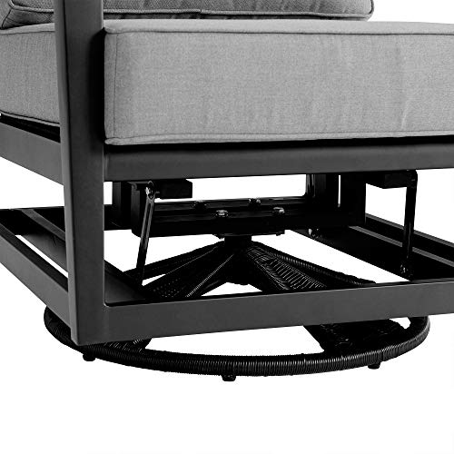 Armen Living Grand Modern Outdoor Patio Conversation Seating Set 5 Piece Black