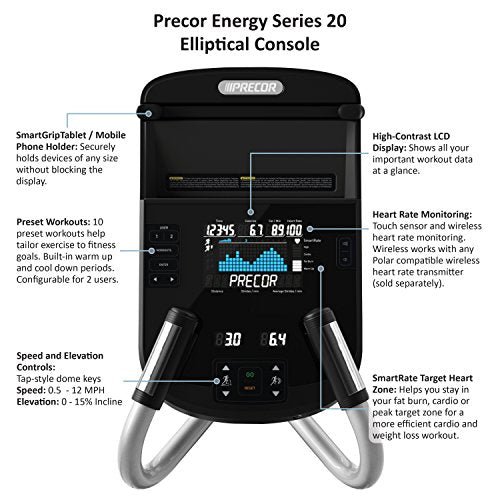 Precor EFX 225 Energy Series Elliptical Crosstrainer Silver
