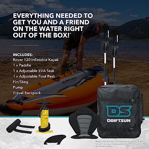 Driftsun Rover 120 Inflatable Kayak - White Classic
