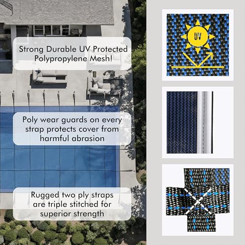 Freetime Fun Mesh Winter Pool Cover 16x32ft Blue