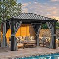 YITAHOME 10X12FT Metal Hardtop Gazebo Outdoor Patio Canopy Gray