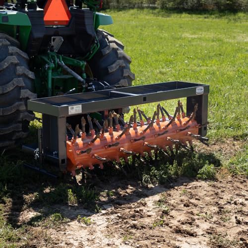 Titan Attachments 62" 3 Point Drum Aerator for Cat 1 & 2 Tractors with 88 Coring Plugs