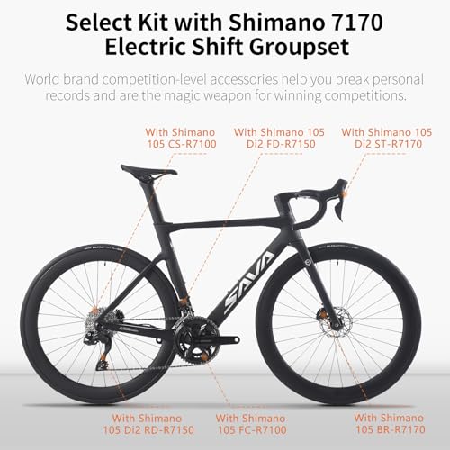 SAVADECK Carbon Road Bike Shimano 105 Di2 7170 Black