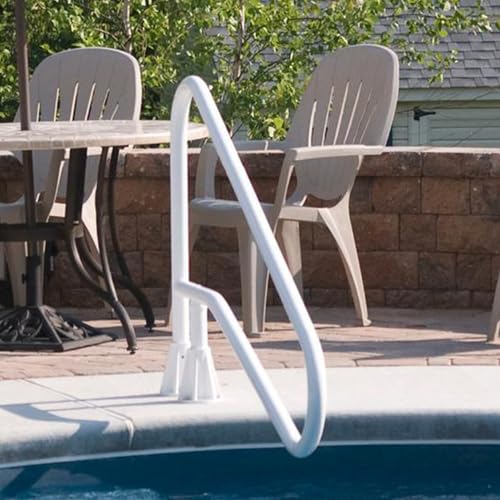 SAFTRON Cross Braced 3-Bend Pool Rail White
