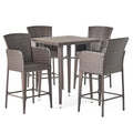 Christopher Knight Home Landis Outdoor 5 Piece Wicker Bar Set Multibrown