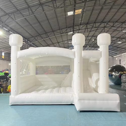Blatesic Inflatable White Wedding Bounce House with Blower 13ft x 11.5ft x 10.5ft