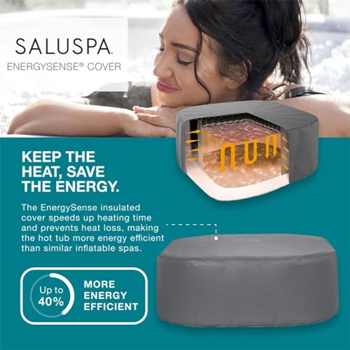 Bestway SaluSpa Hawaii AirJet Inflatable Hot Tub with EnergySense Cover + Spa Seat 6 Pack + Headrest Pillows 2 Pack Blue