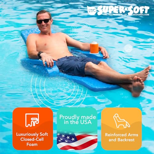 TRC Recreation Folding Foam Baja Chair Pool Lounger with Cup Holders Flamingo Pink