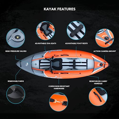 Driftsun Rover 120 Inflatable Kayak - White Classic