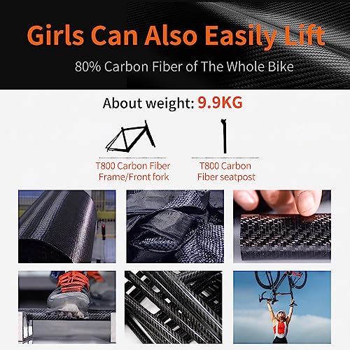 SAVADECK Carbon Gravel Road Bike GRX600 11-Speed Black 47cm