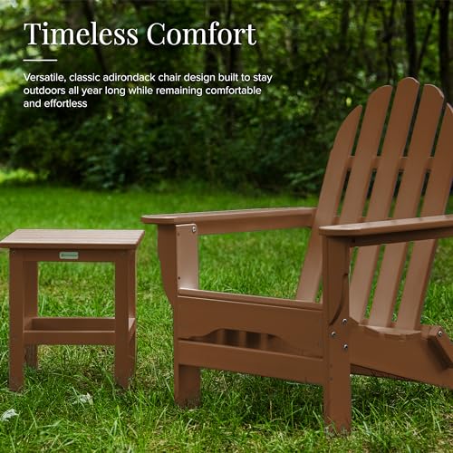 DuroGreen Adirondack Chairs Set of 4 Oversized All-Weather Tangentwood Teak