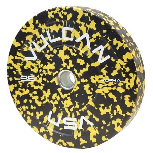 VULCAN Alpha Bumper Plate Set Blue/Yellow/Green/Orange/Grey Fleck