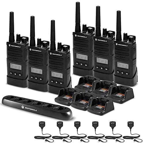 Motorola Solutions RMU2080D 2-Way Business Radio Bundle with Charger & Mics Black
