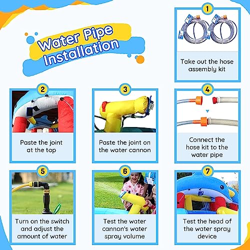 Causeair Inflatable Water Slide & Bounce House with Dolphin Styling Multi