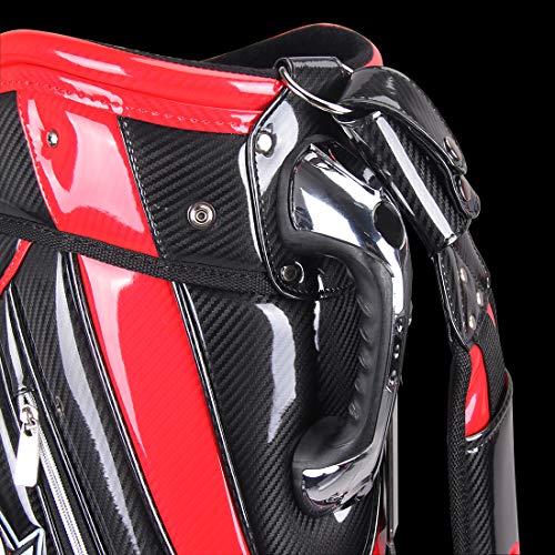 Guiote 2023 Golf Staff Bag Black Bulldog Crazy Design PU Leather Embroidery