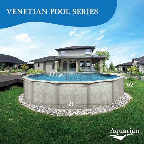 Aquarian Pools Round Steel Above Ground Swimming Pool Khaki