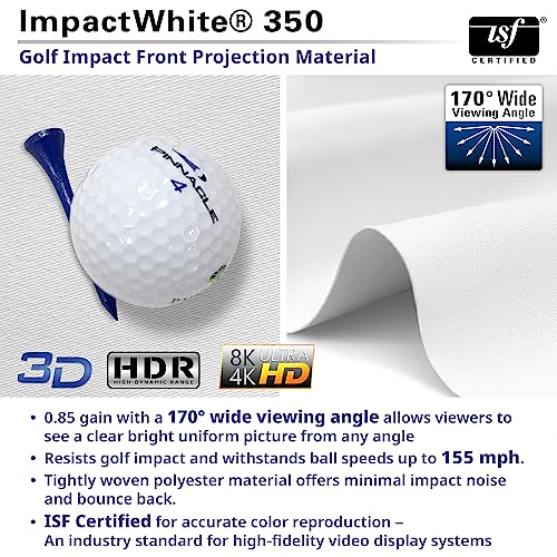 Elite Screens Golf Simulator Impact Screen 8x10 ft GolfSim Portable ImpactWhite 350