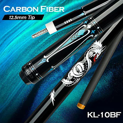 KONLLEN Carbon Fiber Pool Cue Stick Dragon Professional (Full Carbon Technology Low Deflection Billiard) KL-10BF