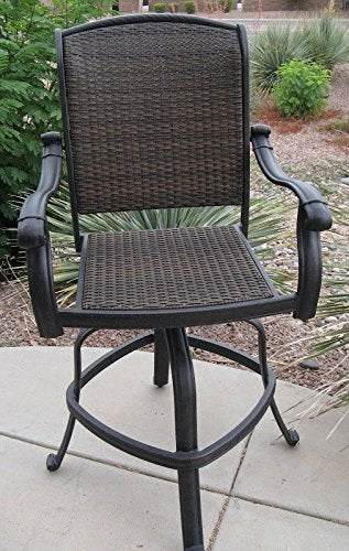 Patio Land Outdoor Living Santa Clara 6pc Outdoor Patio Set with Swivel Barstools Dark Bronze
