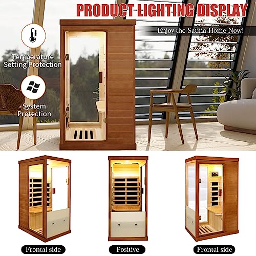 RIDFY Infrared Sauna Home Spa with Control Panel Natural