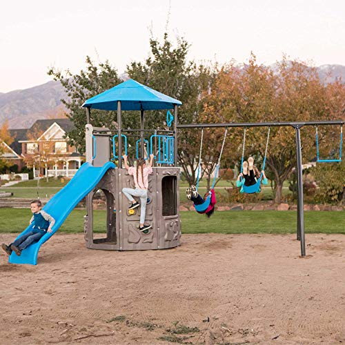 Lifetime Adventure Tower Playset Swing Set Blue