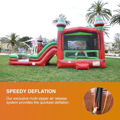 JumpOrange Midnight Commercial Bounce House Water Slide Combo with Blower