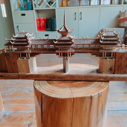 Okjew Handcrafted Wood Wind and Rain Bridge Model