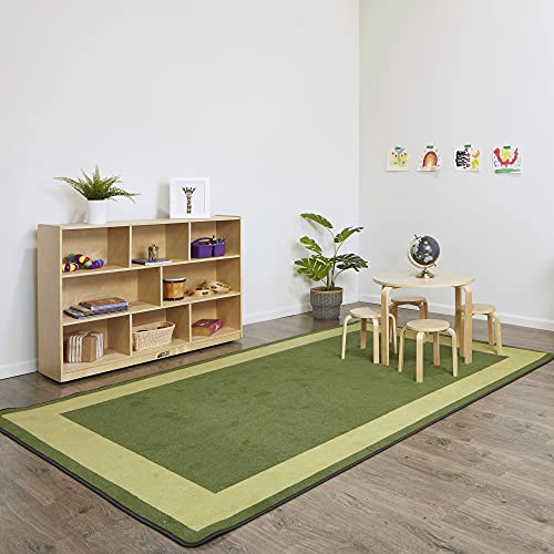 ECR4Kids 8-Compartment Mobile Storage Cabinet 36in Classroom Furniture Natural