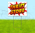 TampaPrinting Thrift Store Yard Sign 18" x 24" with Metal Step Stake