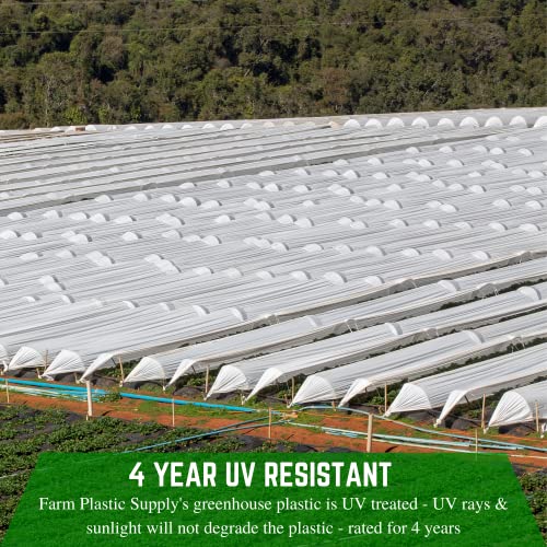 Farm Plastic Supply White Greenhouse Plastic Sheeting 6 Mil 40' x 150' UV Resistant