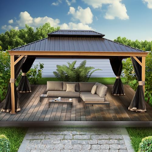 Kozyard Apollo 12'x16' Hardtop Gazebo with Netting