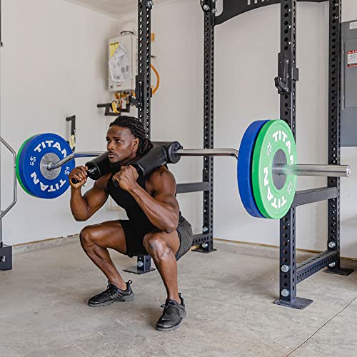 Titan Fitness Rackable Safety Squat Olympic Bar 1,500 LB Shoulder and Arm Pads Balanced Camber Design
