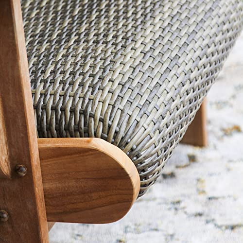 Cambridge Casual Auburn Teak Wood 2-Piece Padded Upholstered Patio Conversation Set