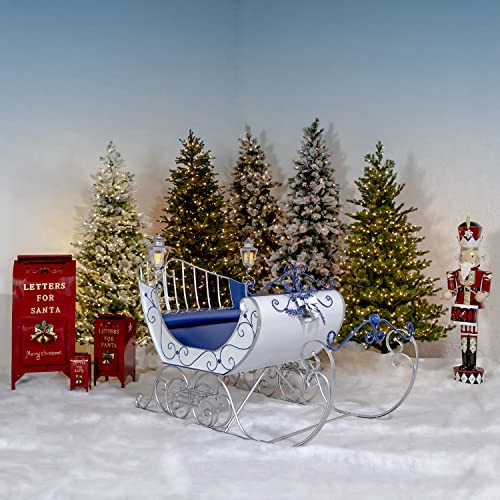 Zaer Ltd. Life-Size Christmas Outdoor Victorian Santa Sleigh Painted