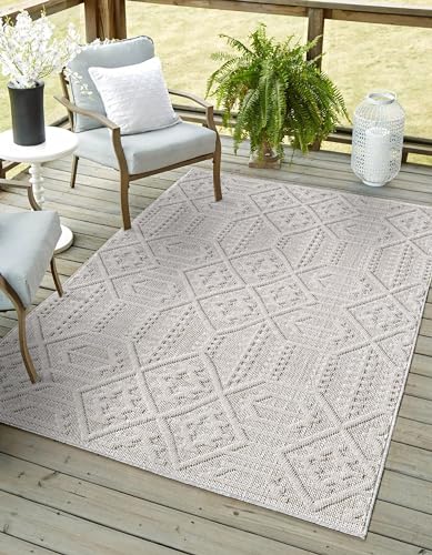 NEW HOME Prestige Tamed Southwest Textured Indoor/Outdoor Area Rug Taupe