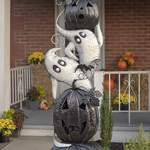 Zaer Ltd. Large Metal Halloween Archway Arbor with Pumpkins and Ghosts