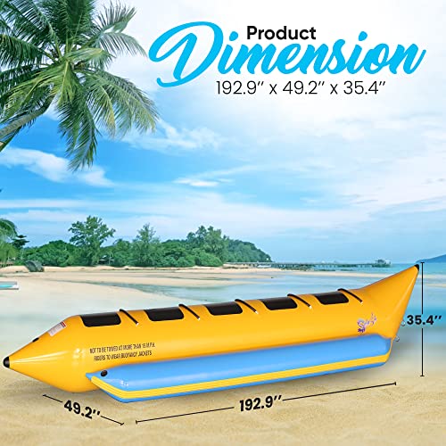 SereneLife Jovial 5-Person Inflatable Banana Boat Yellow