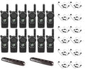 SR-Moto CLS1410 1W 4-Channel Business Radio with Surveillance Headset & Multi Unit Charger (12 Pack)