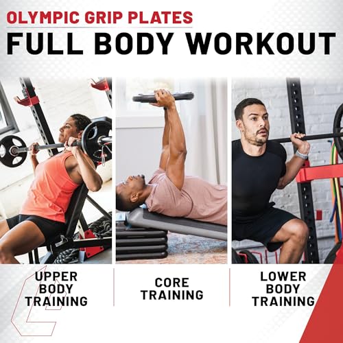 Lifeline Olympic Weight Set 355 lb Rubber Coated Plates Black