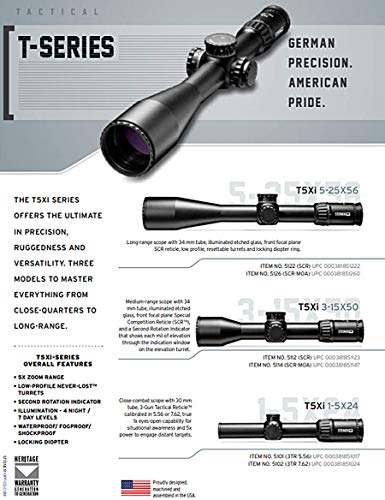 Steiner T5Xi Tactical Rifle Scope 5-25x56mm SCR Matte Black