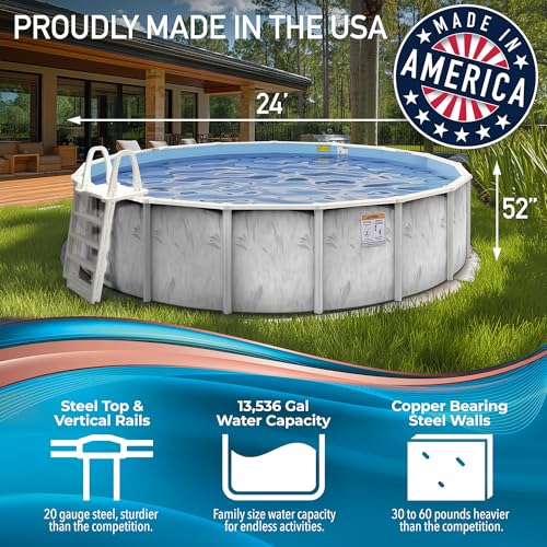 Shop Square 24'x52' Steel Above Ground Pool Kit Silver