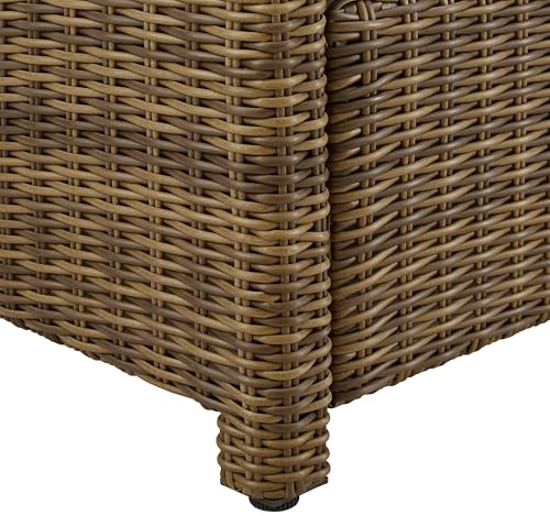 Crosley Furniture Bradenton Wicker Outdoor Loveseat Weathered Brown with Gray Cushions