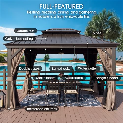 Kozyard Alexander 12' X 18' Hardtop Gazebo Gray