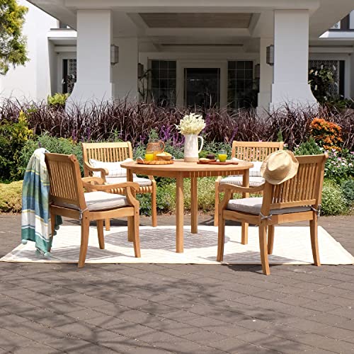 Cambridge Casual Mosko Teak Wood 5 Piece Outdoor Dining Set with Seatpad