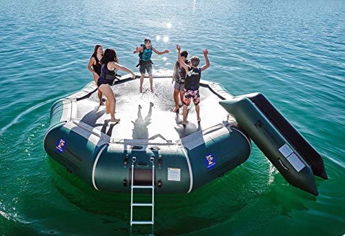 Island Hopper Bounce N Splash 17' Water Bouncer Natural Green