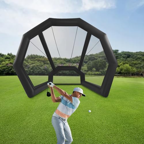 Eleeferri Golf Practice Swing Simulator Net Cage Inflatable Black