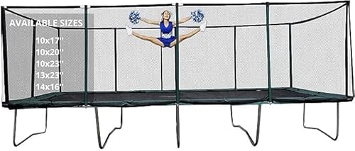 Galactic Xtreme Rectangle Trampoline 13x23 Gymnastics with Net Green
