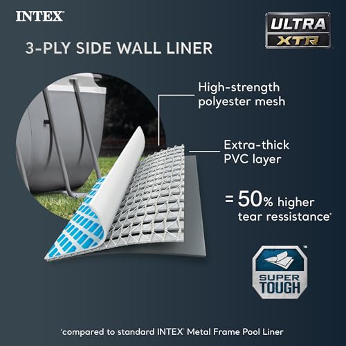 Intex Ultra XTR Deluxe Rectangular Above Ground Pool Set Gray
